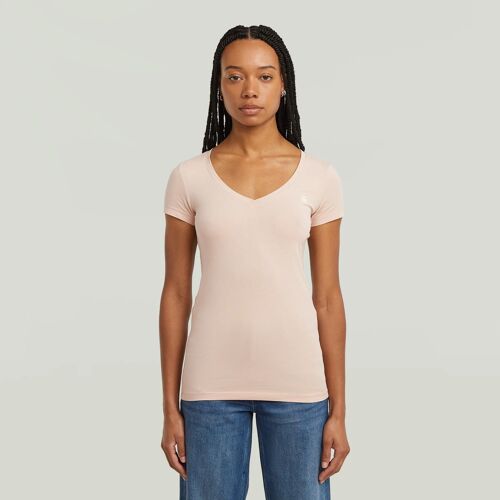 T-Shirt Base V-Neck - Rose - Femmes
