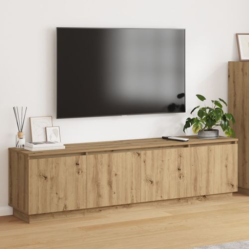 Vidaxl Meuble Tv Avec Led Chêne Artisan 180x38x49 Cm Bois D'ingénierie