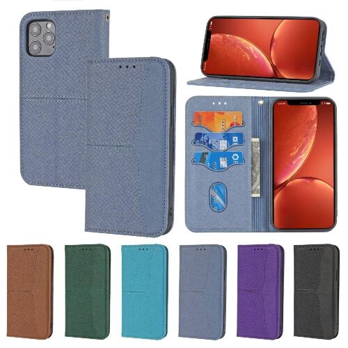 Étui Pour Iphone 13 Mini Titulaire De La Carte De Crédit Livre Flip Folio Portefeuille À Main Couverture En Cuir Pu - Gris