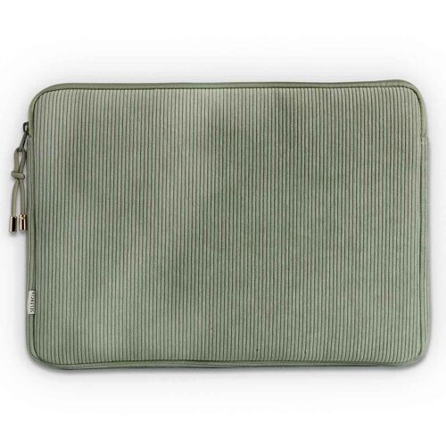 Selencia Pochette ordinateur Corduroy 13-14 pouces Pistache Cream