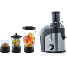 Centrifugeuse Extracteur de jus avec mélangeur - Power Juicer - Acier inoxydable - + Hachoir et moulin à café