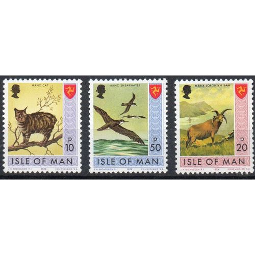 Ile De Man Timbres Animaux 1973