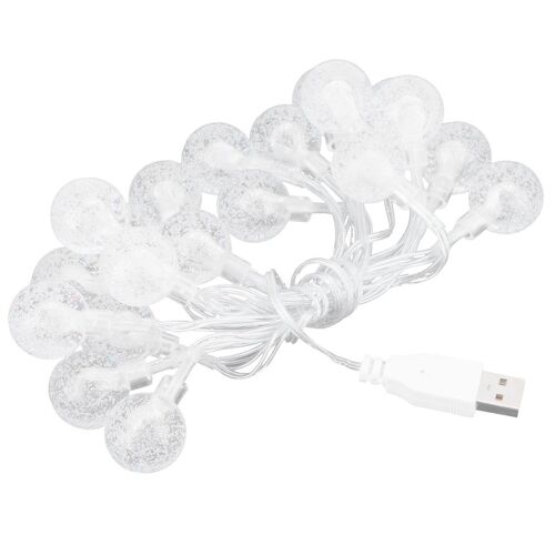 Guirlande Lumineuse Usb, 20 Led, Bulle De Cristal, Sphérique, Décorative Goodnice