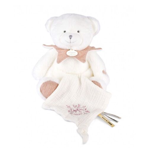 Doudou Mouchoir Ours 30 Cm Rose - Doudou Et Compagnie