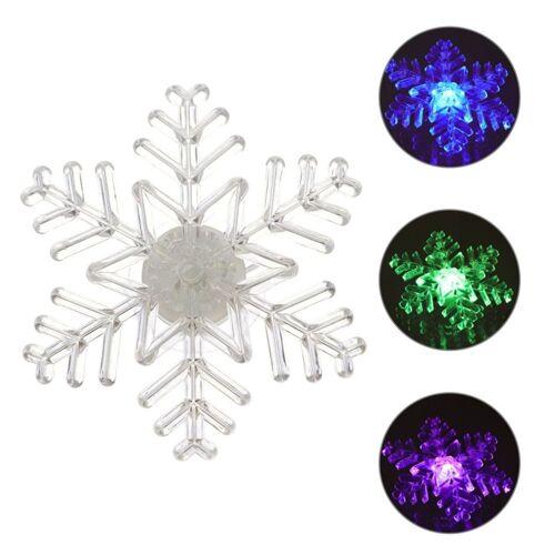 Morceau De Lampe De Fenêtre En Forme De Flocon De Neige Avec Ventouse, Led Colorée Goodnice