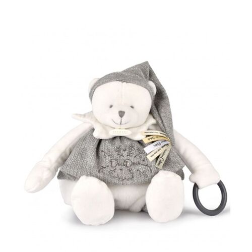Peluche d'éveil Ours 30 cm Argent - Doudou et compagnie