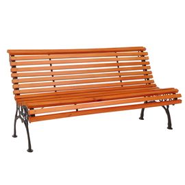 Banc De Jardin Hwc-O24, Banc 3 Places En Bois Et Fonte, 160 Cm   Teck
