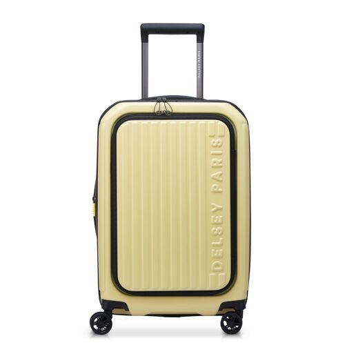 DELSEY PARIS - SECURITIME ZIP - Valise cabine rigide 55 cm x 36 cm x 23 cm cm - 37 L - S - Jaune pâle