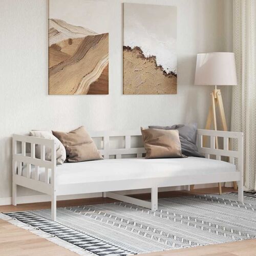 vidaXL Lit de jour Blanc Bois massif de pin 80x200 cm