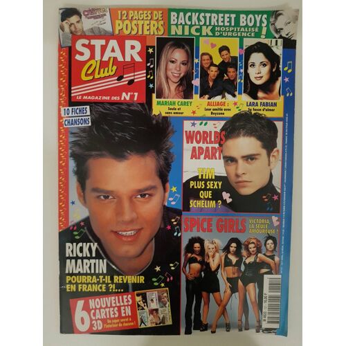 Star Club N121 Dec98 Magazine Revue Ricky Martin/Mariah Carey/Spice Girls/Lara Fabian/Mc Solaar/2b3/Anggun/Backstreet Boys/Brad Pitt/Friends/Alliage/Worlds Apart/Iam/Charts/Doc Gynéco/Johnny Right