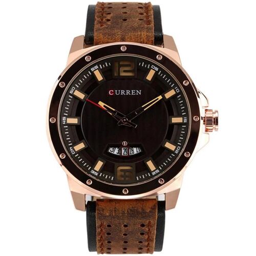 Montre À La Mode Pour Hommes Cadran Rond Affichage Analogique Montre-Bracelet À Quartz Cadeau #4