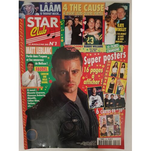 Star Club N134 Janv99 Magazine Revue Céline Dion/Matt Leblanc/George Clooney/Léonardo Dicaprio & Kate Winslet/Lara Fabian/Robbie Williams/Laam/Faudel/Shannen Doherty/Axelle Red/Tarkan/Ophélie Winter/