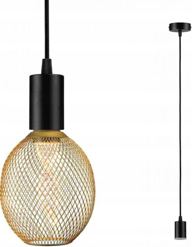 Sdb Suspension Ravi E27 Max60w D80mm Métal Noir 230v Ip44 Sans Ampoule