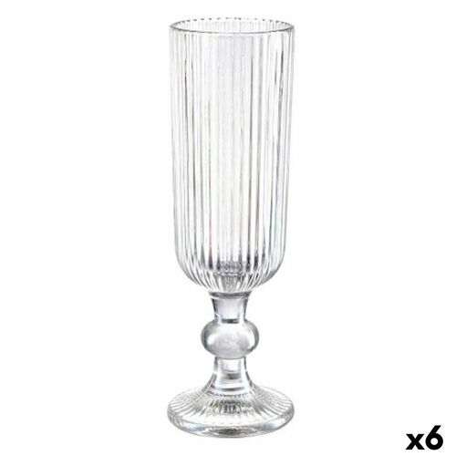 Verre À Champagne Stripes Verre Transparent 160 Ml (6 Unités)
