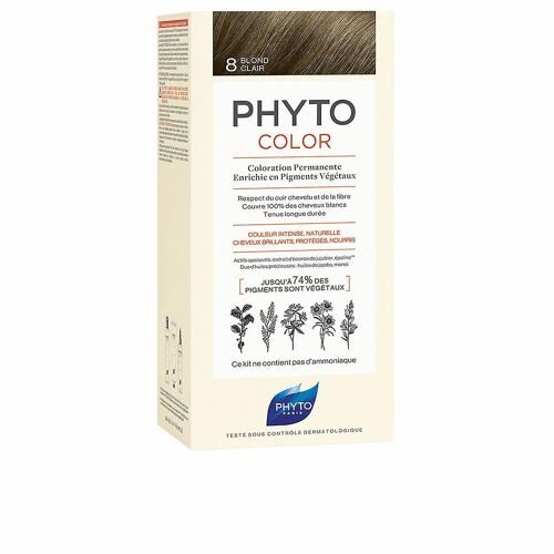 Coloration Permanente Phyto Phytocolor 8-Rubio Claro Sans Ammoniaque 