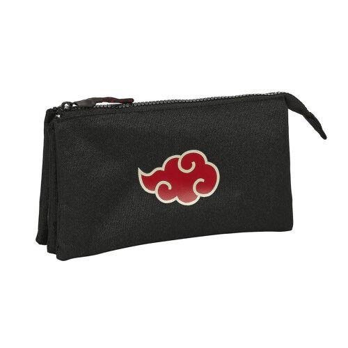 Trousse Fourre-Tout Triple Naruto Noir 22 X 12 X 3 Cm