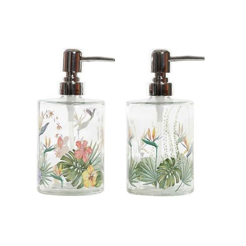 Distributeur de savon DKD Home Decor Tropical Crystal Multicolor ABS (10 x 8 x 17 cm) (2 Unités)