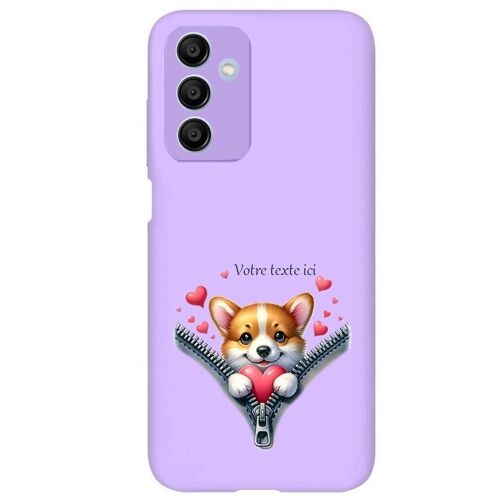 Coque Violet Pour Galaxy A05s Chien Coeur