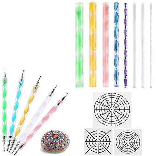 16 Pcs Mandala Dotting Tools Compatible Avec La Peinture De Roches Mandala Pochoirs Kit Ball Stylus Argile Sculptant Outils De Sculpture