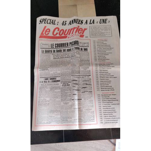 Journal Le Courrier Picard, Spécial : 45 Années A La "Une "