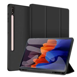 Étui Intelligent Avec Porte-Stylo Pour Samsung Galaxy Tab, Coque Pour S8, S7, A9, S9 Fe, 11 Funda Galaxy Tab, S10, S7 Plus, S8, S9 Fe Plus, 12.4-Tab S9 11 Inch-Noir
