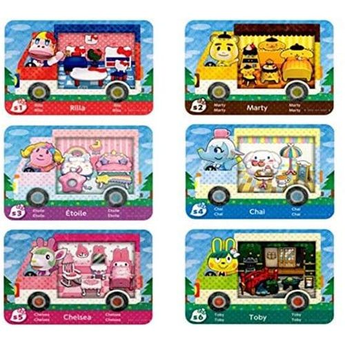 Sanrio RV Villageois Cartes de Jeu NFC Tag pour Animal Crossing, 6 pièces Cartes de Jeu NFC (Cartes Standards)