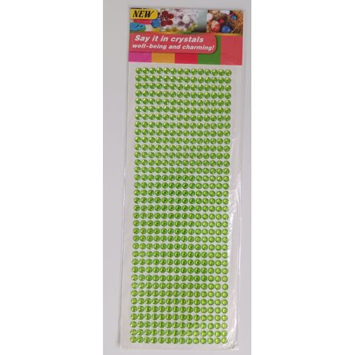 Strass Autocollant Vert, Forme Mini Frise