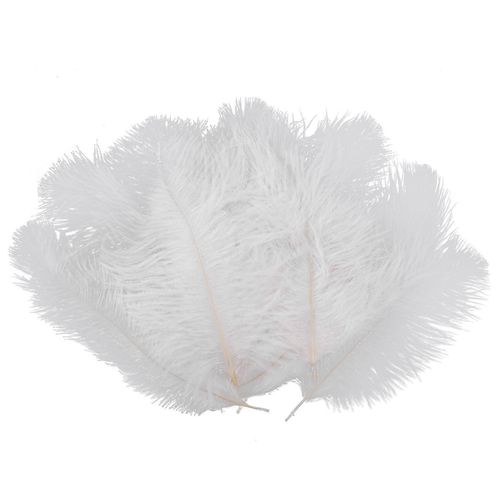 10 Pièces Blanc Naturel Plume D¿Autruche 20-25cm Mariage Diy