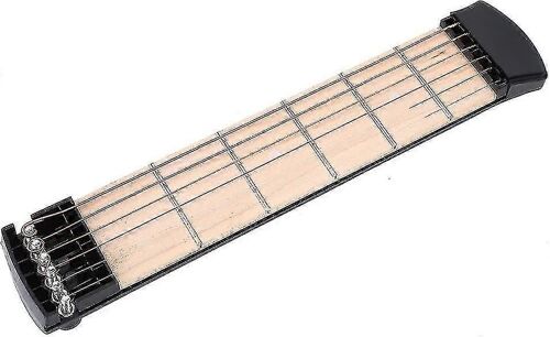 Jinyi Pocket Guitar Trainer, 6 Fret Main Gauche Portable Pocket Guitar Practice Neck Guitar Acoustic Practice Tool Pocket Guitar Chord Trainer (1pc, Bla