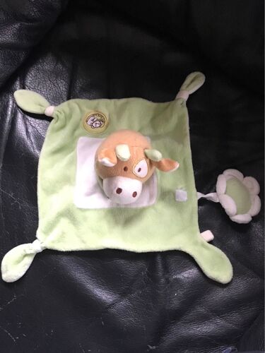 Vache Dodo D'amour Doudou Plat Vert 20*20cm