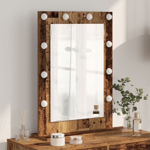 Vidaxl Miroir De Coiffeuse Bois Ancien Bois Massif 70 X 50 X 18 Cm