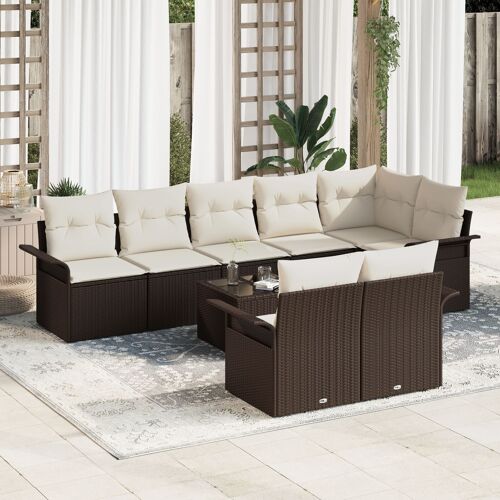 Vidaxl Ensemble De Canapé De Jardin 8 Pièces Avec Coussins Rattan Poly Gris