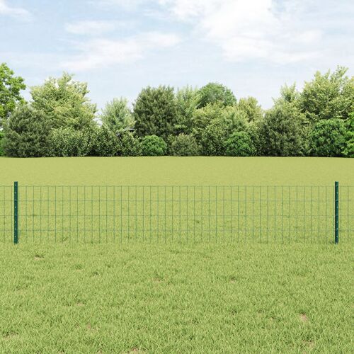 vidaXL Grillage Euro avec 5 Poteaux U Vert 0.4x10 m Acier