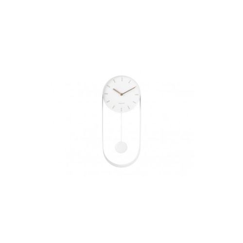 Horloge murale en métal blanc PENDULUM CHARM - KARLSSON - Ovale - Décoration murale - Scandinave - Moderne