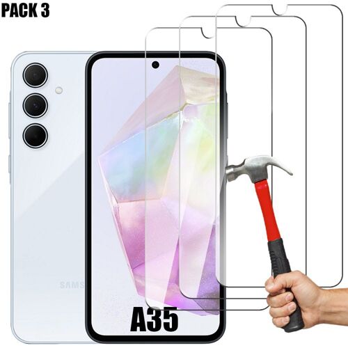 [3 pièces] Verre Trempé pour Samsung Galaxy A35 5G, Protection d'Ecran Transparent 9H Antichoc - E.F.Connection