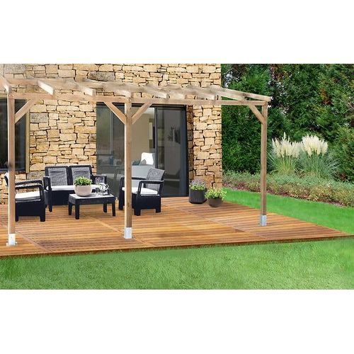 Toit Couv'terrasse Bois 3x4,9 - Sans Toit