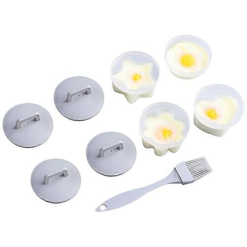 Mignon Oeuf Chaudière Ensemble En Plastique Oeuf Braconnier Ensemble Cuisine Cuiseur À Oeufs Outils Oeuf Moule Forme Avec Couvercle Brosse P