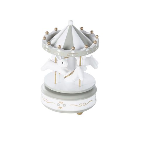 Boîte À Musique En Bois, 1 X Manège Ronde, Jeu De Jouets, Décor De Maison, Carrousel Cheval, Boîte À Musique, Cadeau De Noël Et D'anniversaire