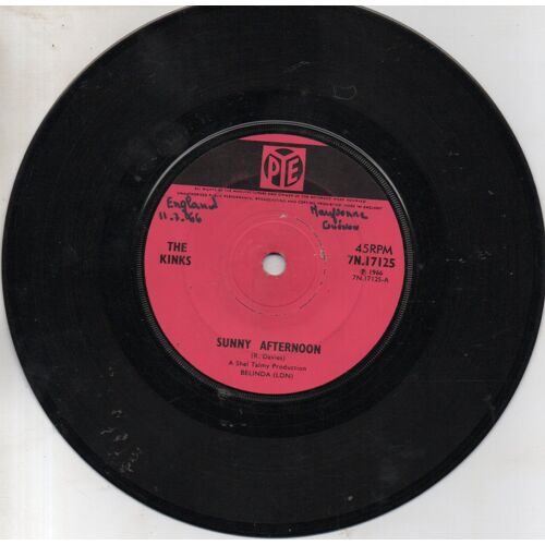 Kinks (The) "Sunny Afternoon" Vinyle 45 T 17 Cm - Single - Pye - 1966