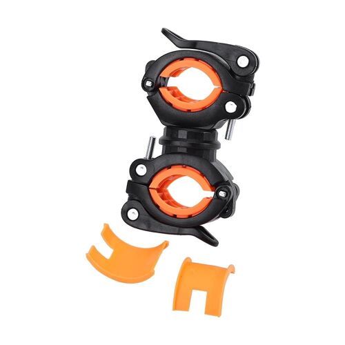 Lampe De Poche Led De Vélo Support De Support De Torche Pince De Rotation À 360 Degrés (Orange)