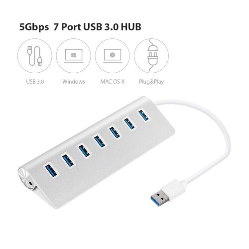 5 Gbit/s 7 ports Chargeur USB 3.0 Charge intelligente HUB Charge rapide multiport