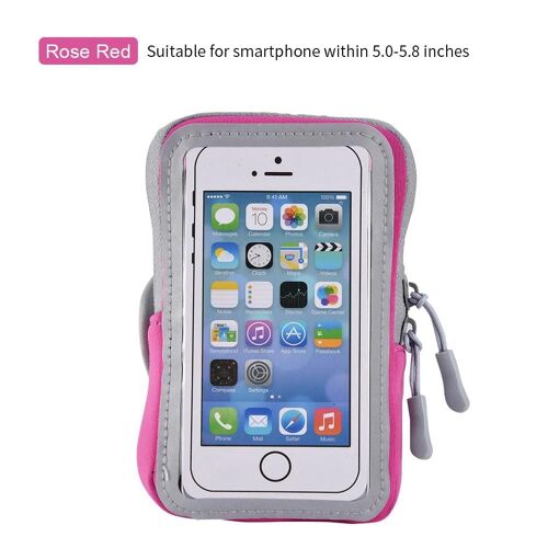 Brassard De Sport Support De Téléphone Sac D'extérieur Universel Porte-Clés Rose Rouge Pour Téléphone 5.0-5.8 Pouces