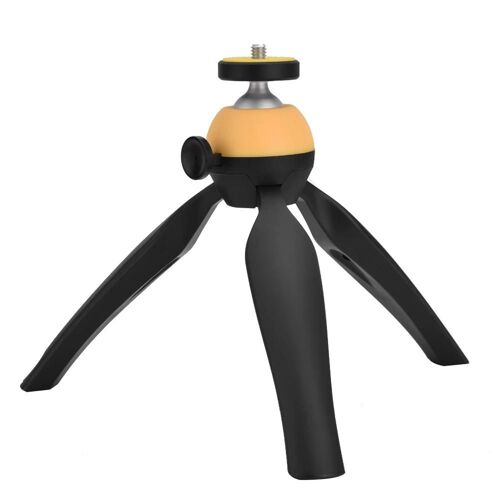 Support de téléphone Trépied Stabilisateur portable Support de poignée pour smartphone Téléphone Gopro (Jaune)