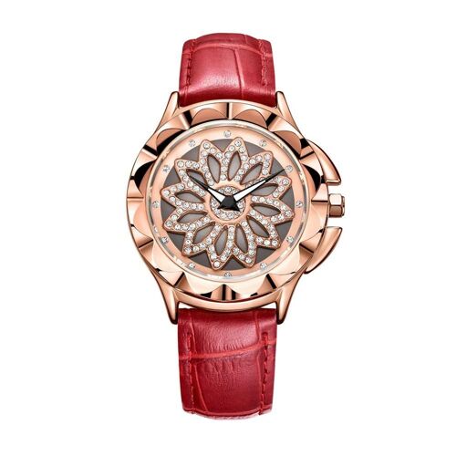 Megir Femmes À La Mode Simple Quartz Montre Montre-Bracelet (Rouge)