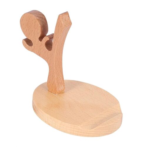 Support de support de téléphone léger antidérapant en bois pour tous les téléphones portables Style B