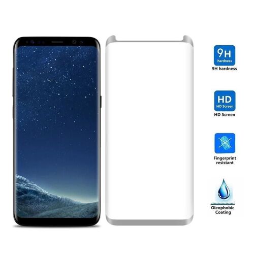 9H HD transparent 3D incurvé film de verre trempé protecteur d'écran pour Samsung Galaxy S8 (argent)