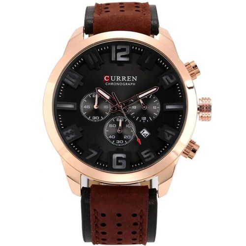 Curren À La Mode Calendrier Homme Montre Pu Bracelet En Cuir Quartz Montre-Bracelet Étanche Couleur 5