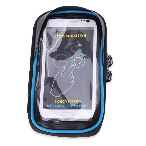 Vélo Moto Guidon Support Sac Étanche Cae Pour Téléphone (Noir & Bleu)