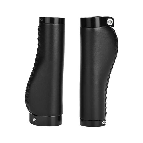 1 Paire De Vélos De Montagne En Cuir Pu Pliants Vélo Vélo Poignées Verrouillables (Noir)