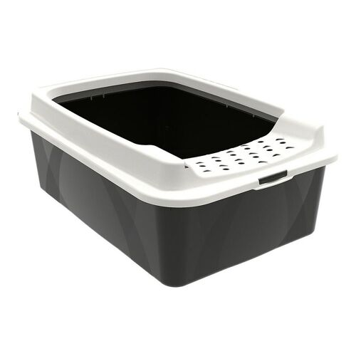 Bac À Litière Pour Chat Rotho My Pet Bonnie Eco Blanc/Noir 57,2 X 39,3 X 20,9 Cm